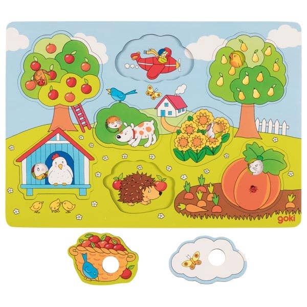In the Garden - Background Wooden Puzzle