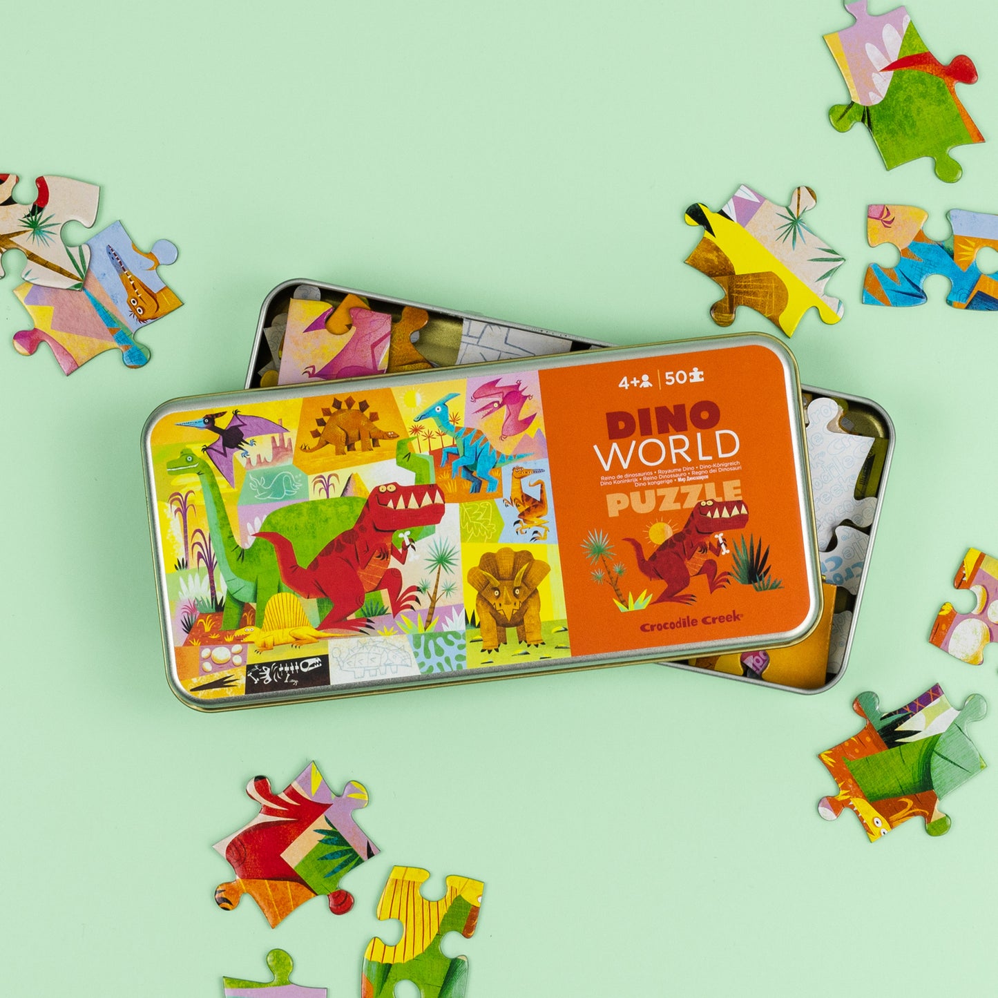 Crocodile Creek - 50 pc Tin Puzzle - Dino World