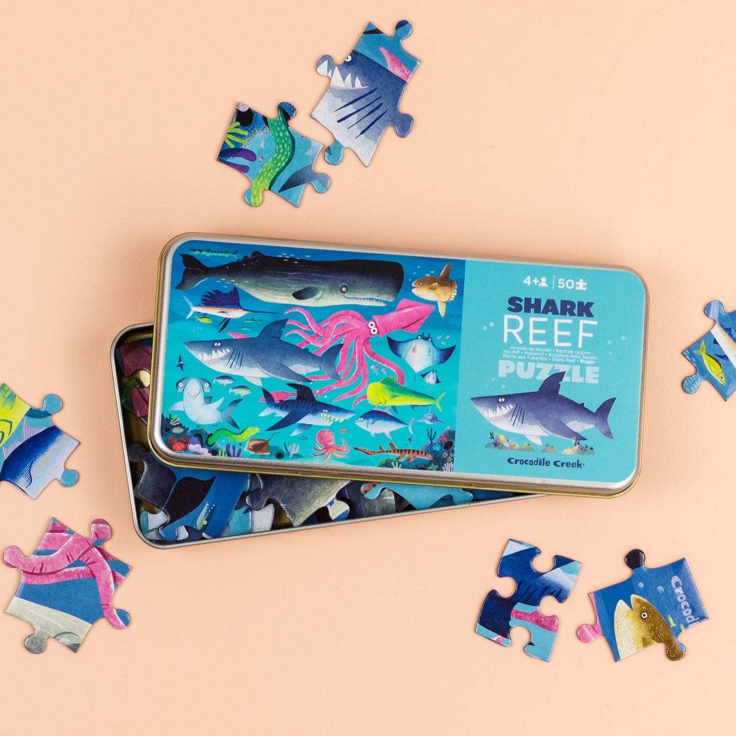 Crocodile Creek - 50 pc Tin Puzzle - Shark Reef