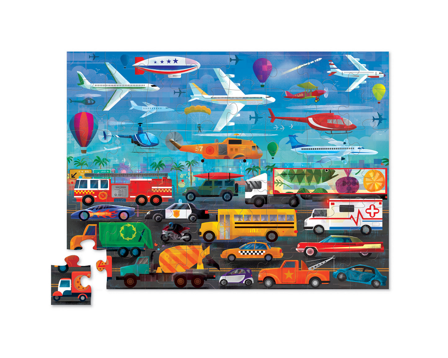 Crocodile Creek - Above & Below Puzzle 48 pc- Things that Go