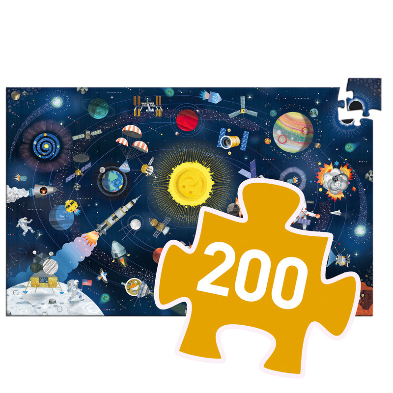 Puzzle with 200 pieces on white background