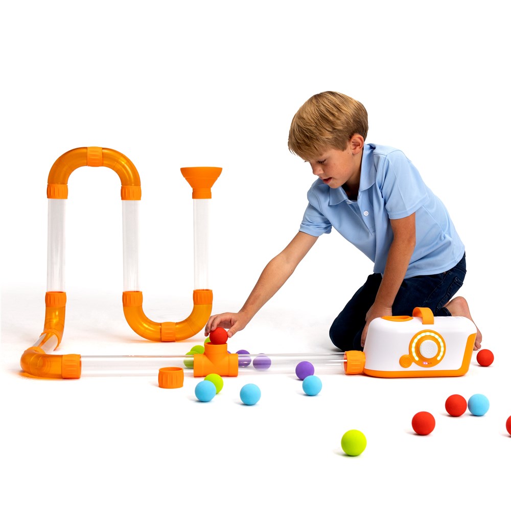 Child playing with Fat Brain Toys - Air Toobz