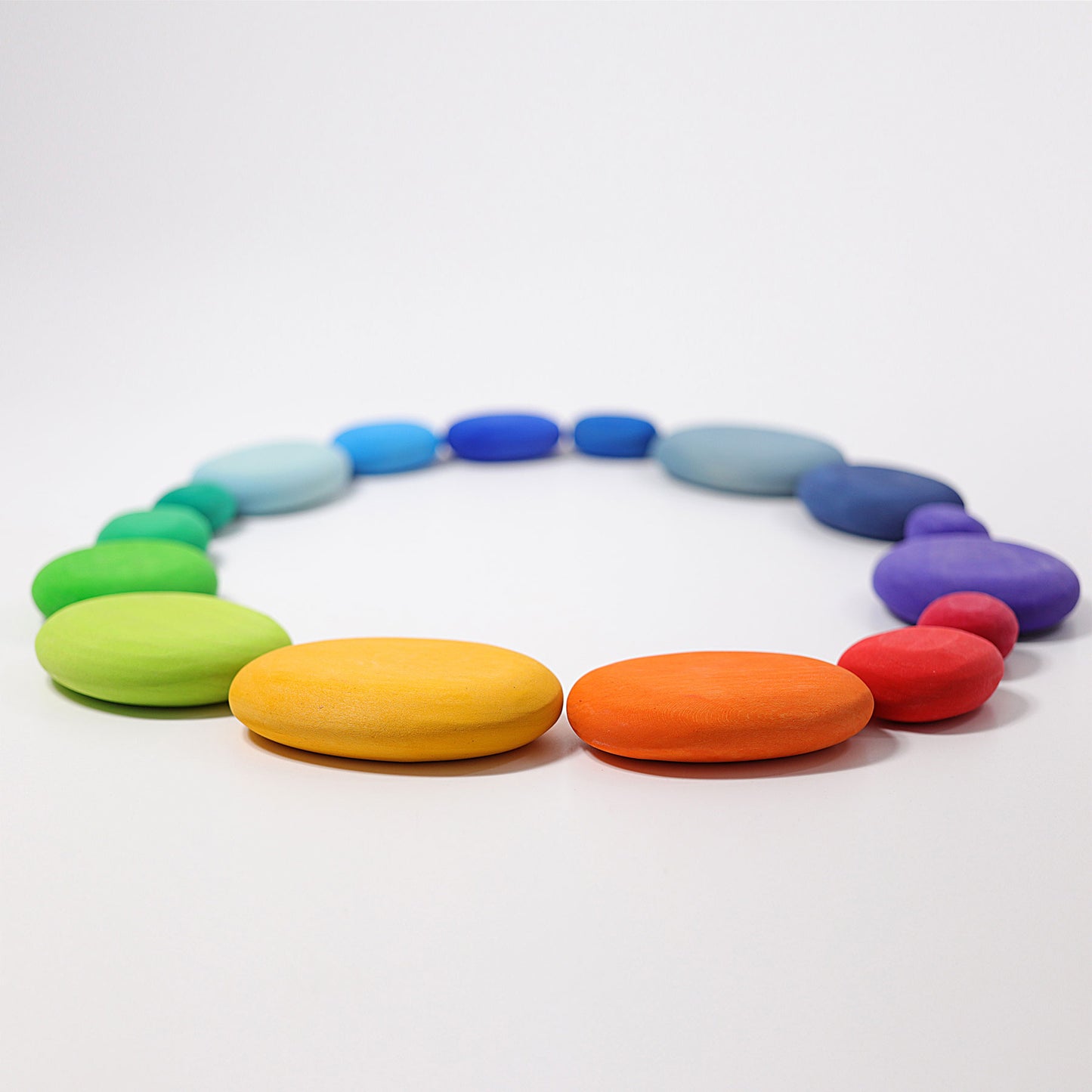 Colorful stones on a white background