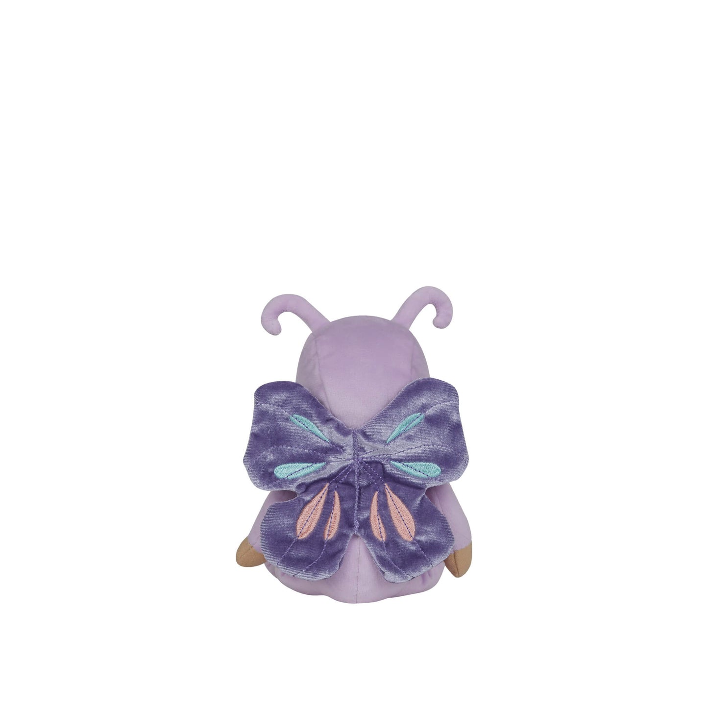 Small plush toy with a purple butterfly on a white background