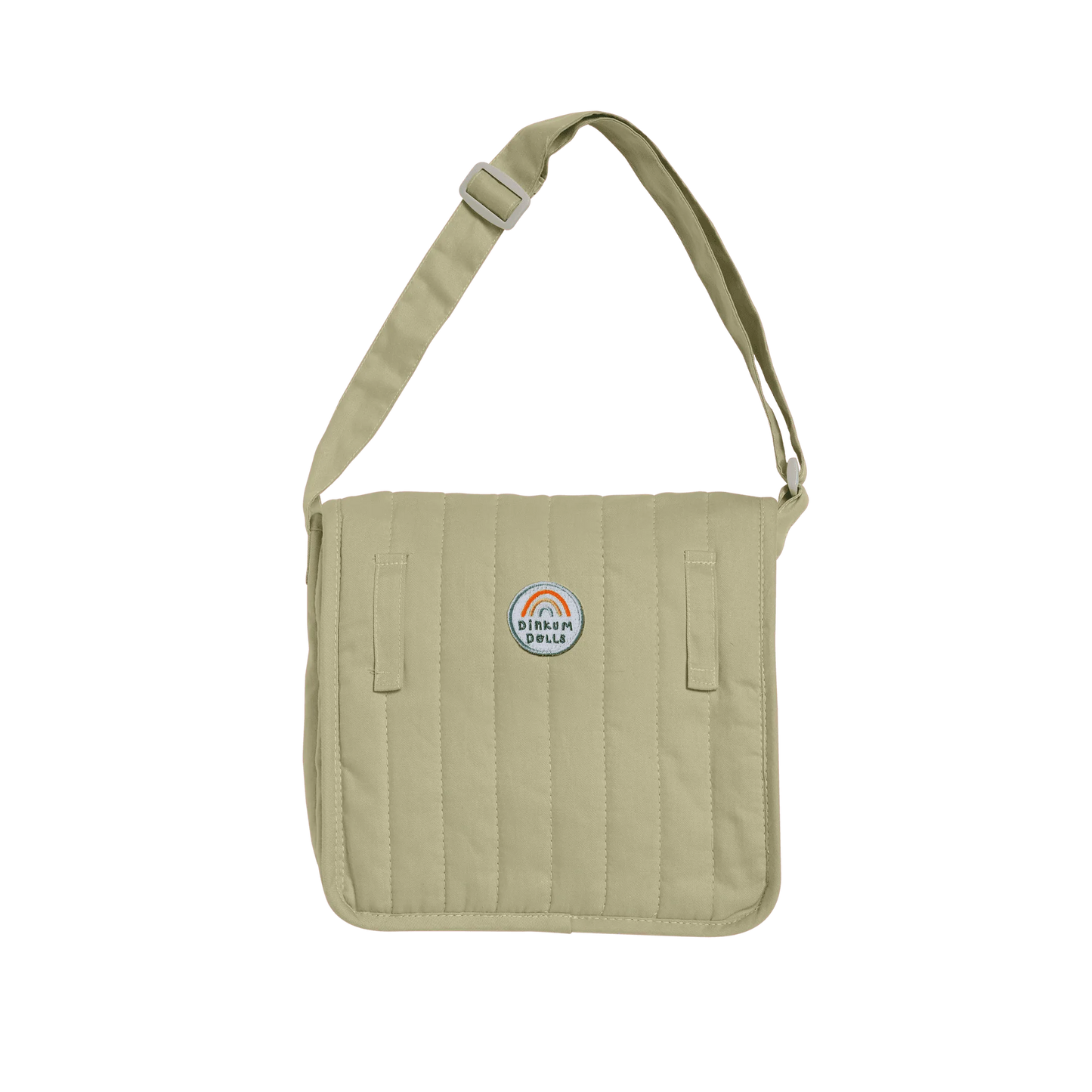 Sage shoulder bag with a logo on a white background