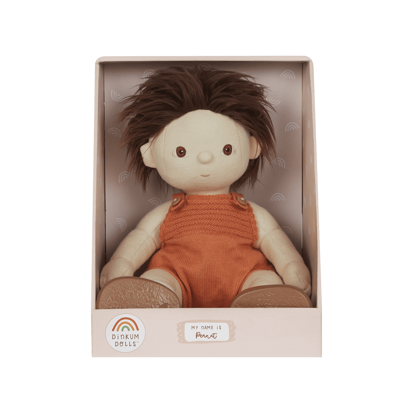 Doll in a box with a white background
