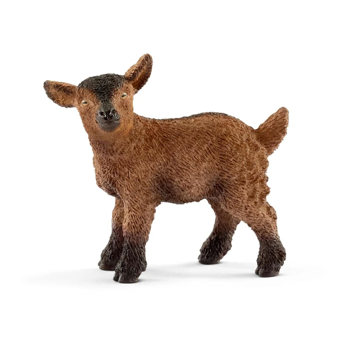 Brown goat kid figurine on a white background
