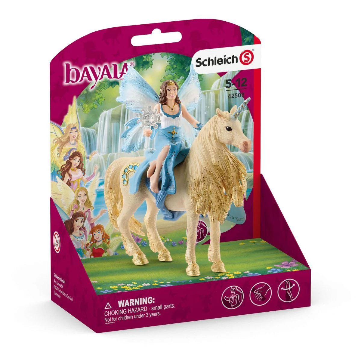 Schleich Bayala fairy and horse toy set packaging on a white background