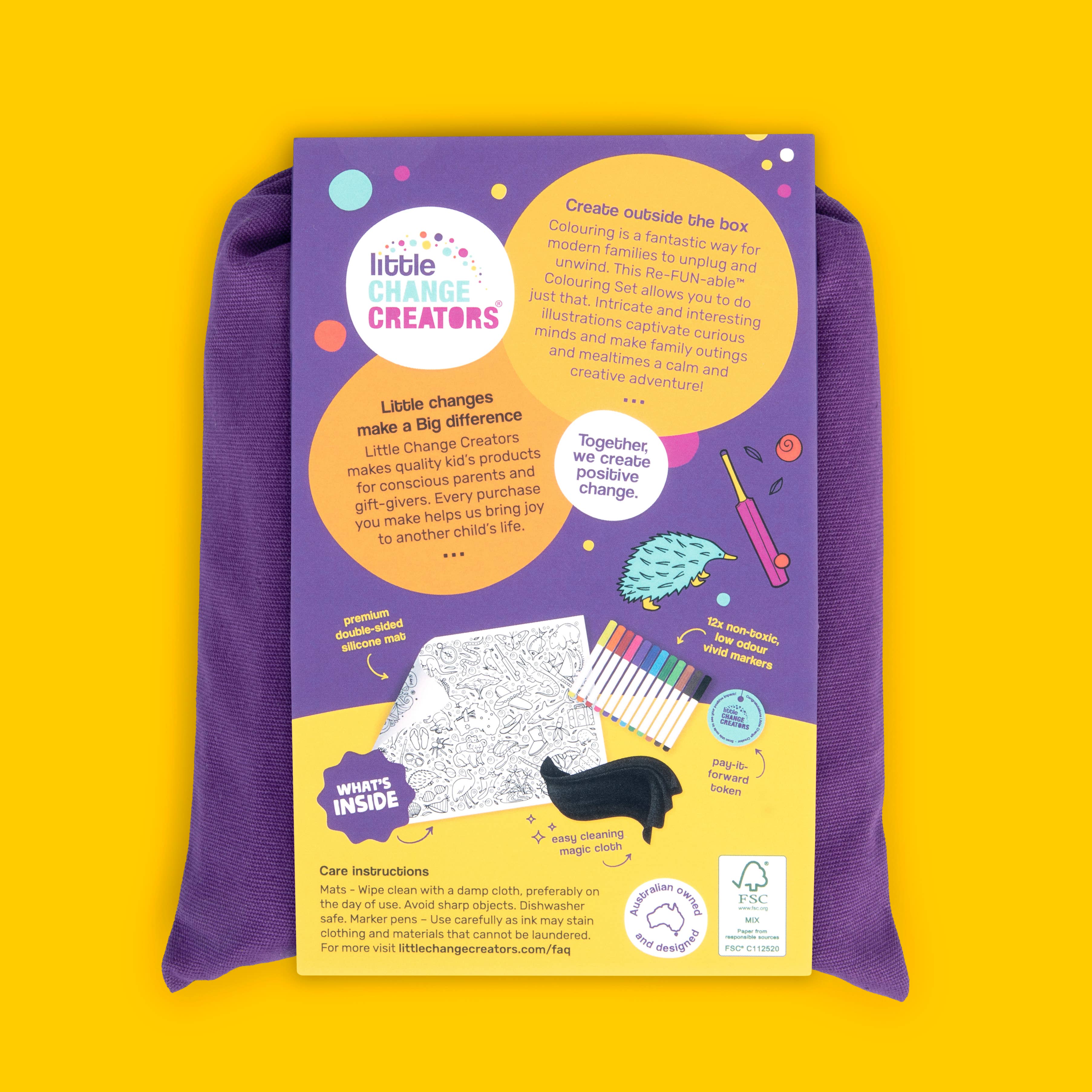 Re-FUN-able™ Reusable Colouring + Doodle Mat