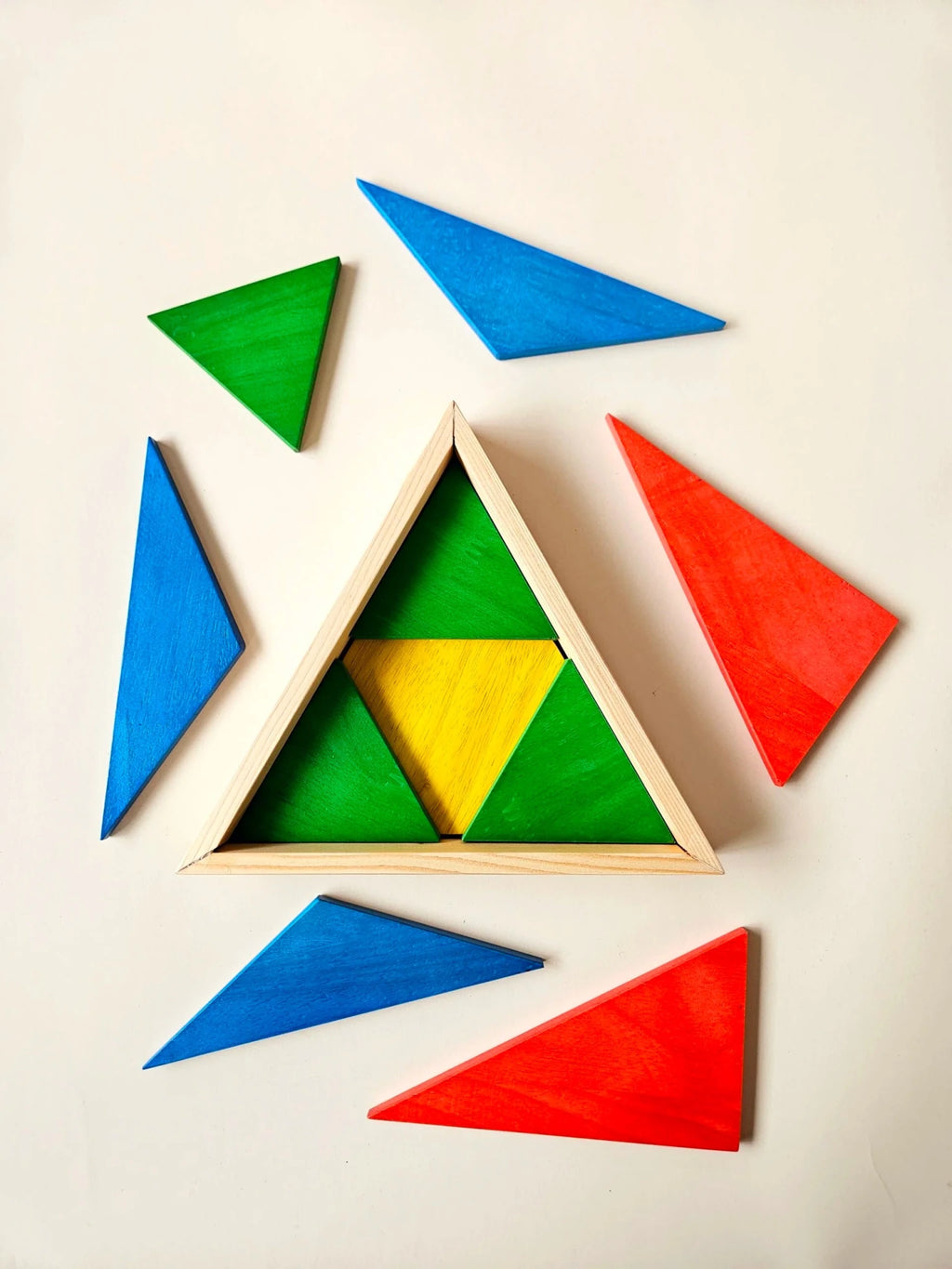 Triangle Geometry Puzzle QToys | Montessori Triangle Puzzle – Enchanted Toy Shop