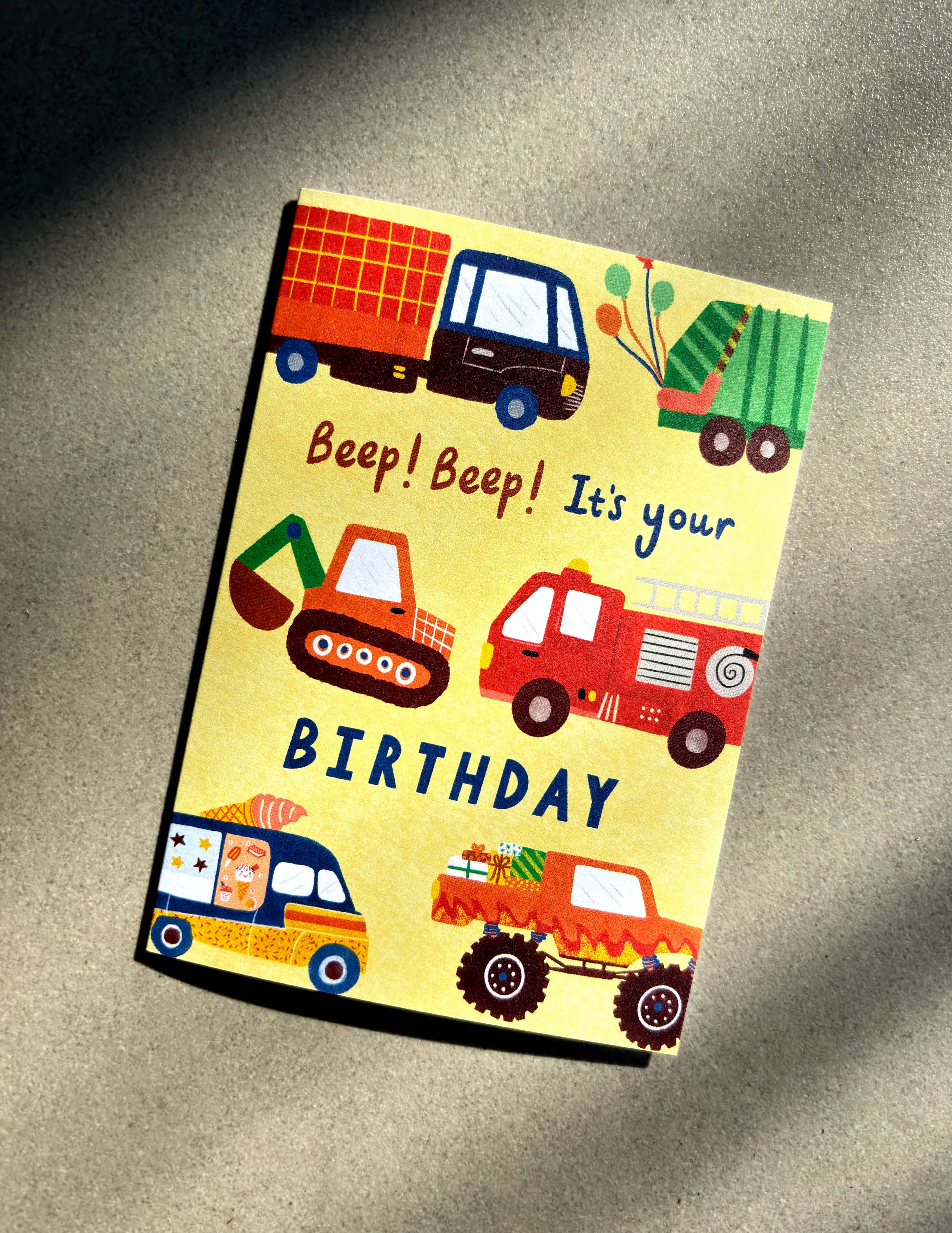 Vehicles - Happy Birthday Card