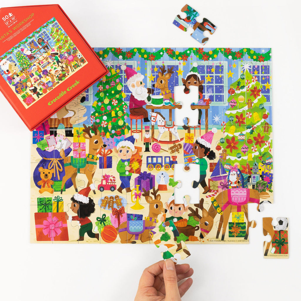 Crocodile Creek | Flat House Puzzle (50pc) - Santas Workshop