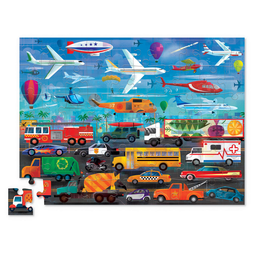 Crocodile Creek | Above & Below Puzzle (60pc) - Things that Go