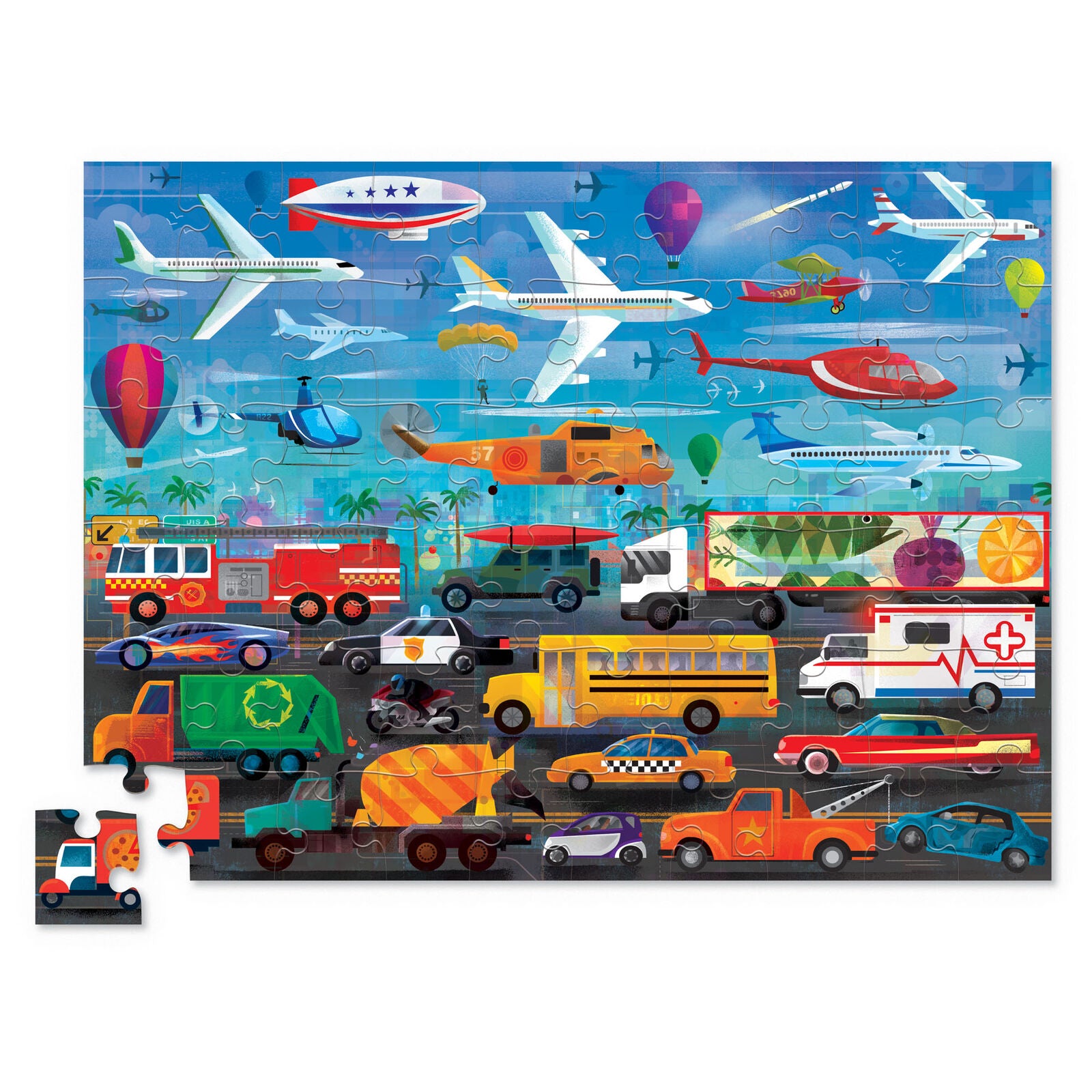 Crocodile Creek | Above & Below Puzzle (60pc) - Things that Go