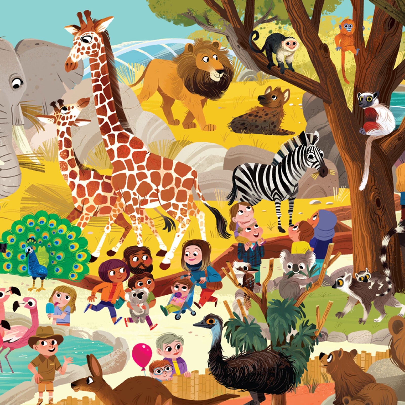 Crocodile Creek | Day at the Museum Puzzle (60pc) - Zoo