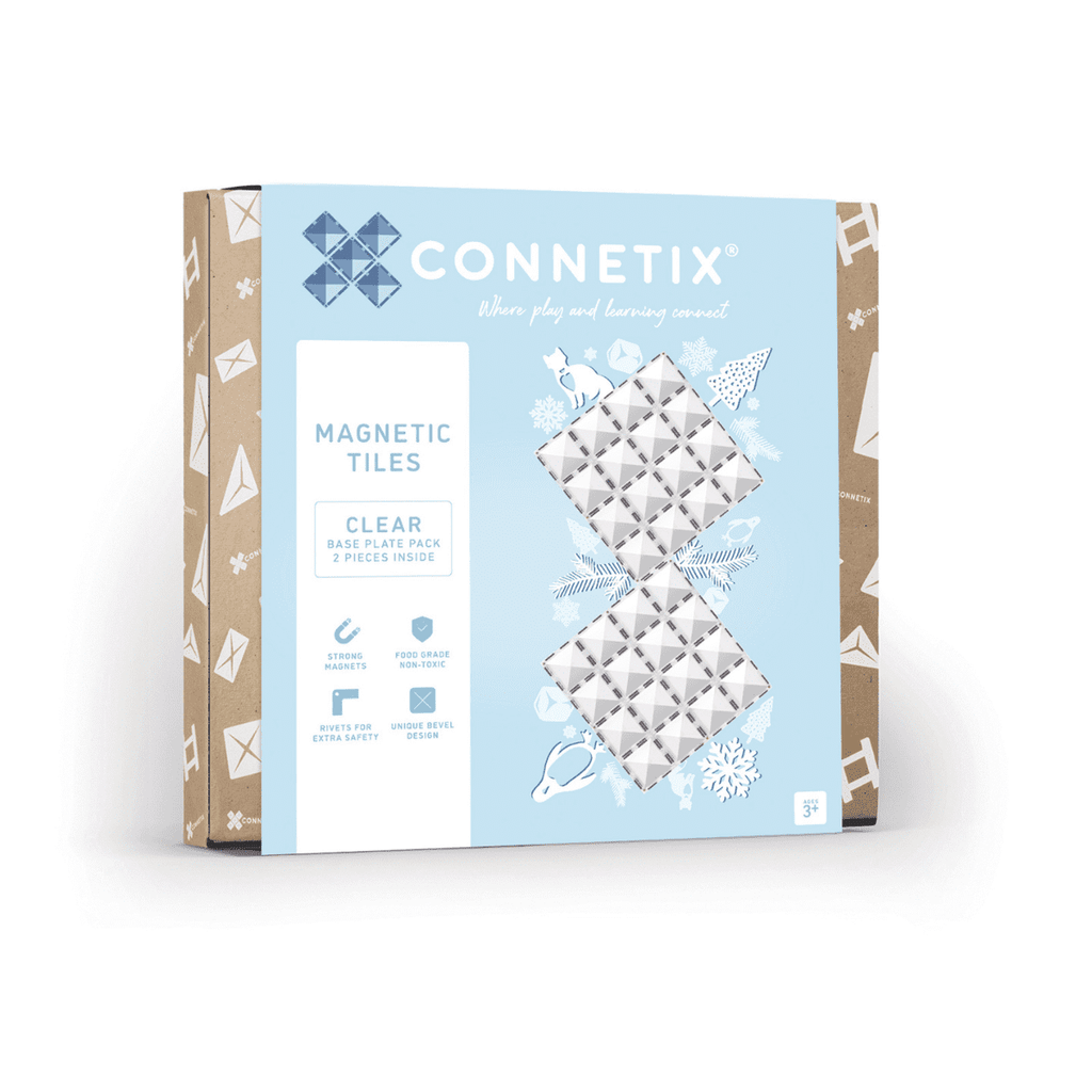 Box of Connetix magnetic tiles on a white background