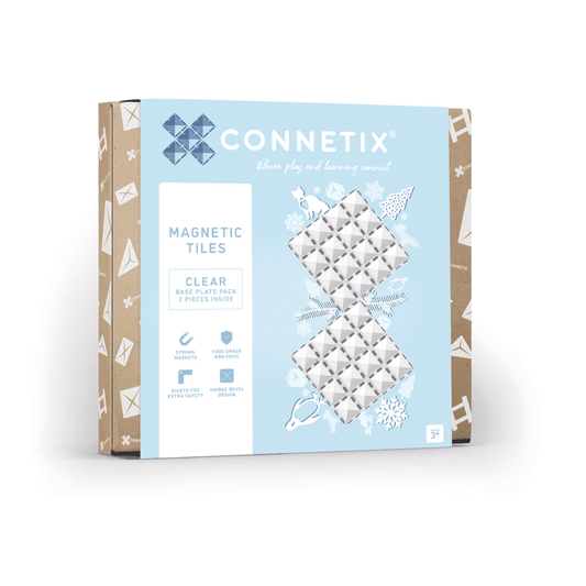 Box of Connetix magnetic tiles on a white background