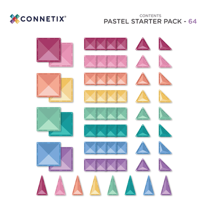 Pastel starter pack with geometric shapes by Connetix on a white background