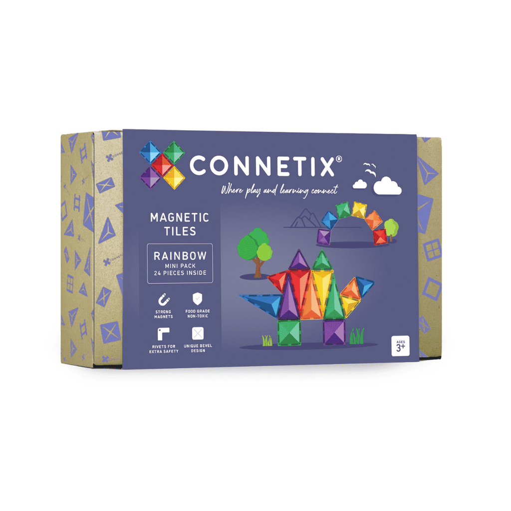 Connetix magnetic tiles packaging on a white background