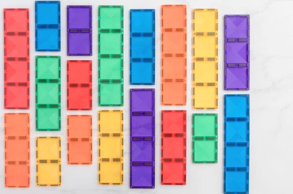 Colorful rectangular blocks arranged in a grid on a white background
