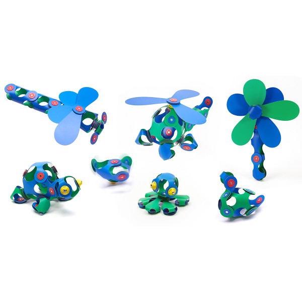 Set of colorful toy vehicles on a white background