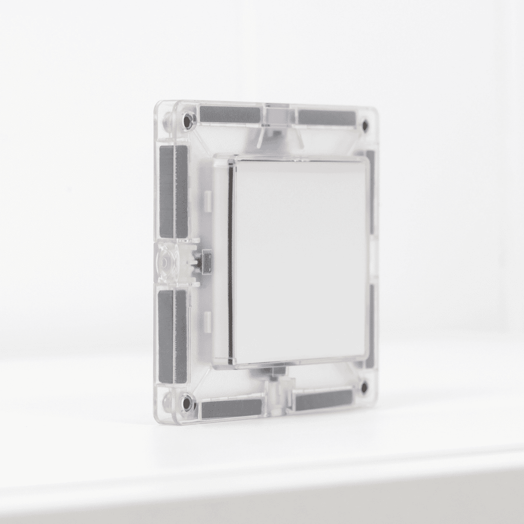 Clear light tile on a white background