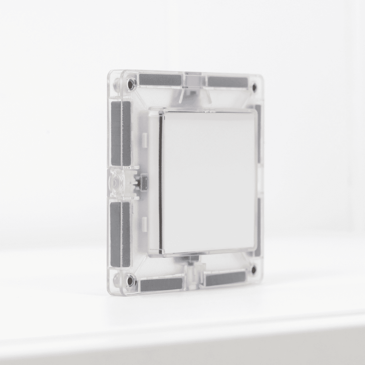 Clear light tile on a white background