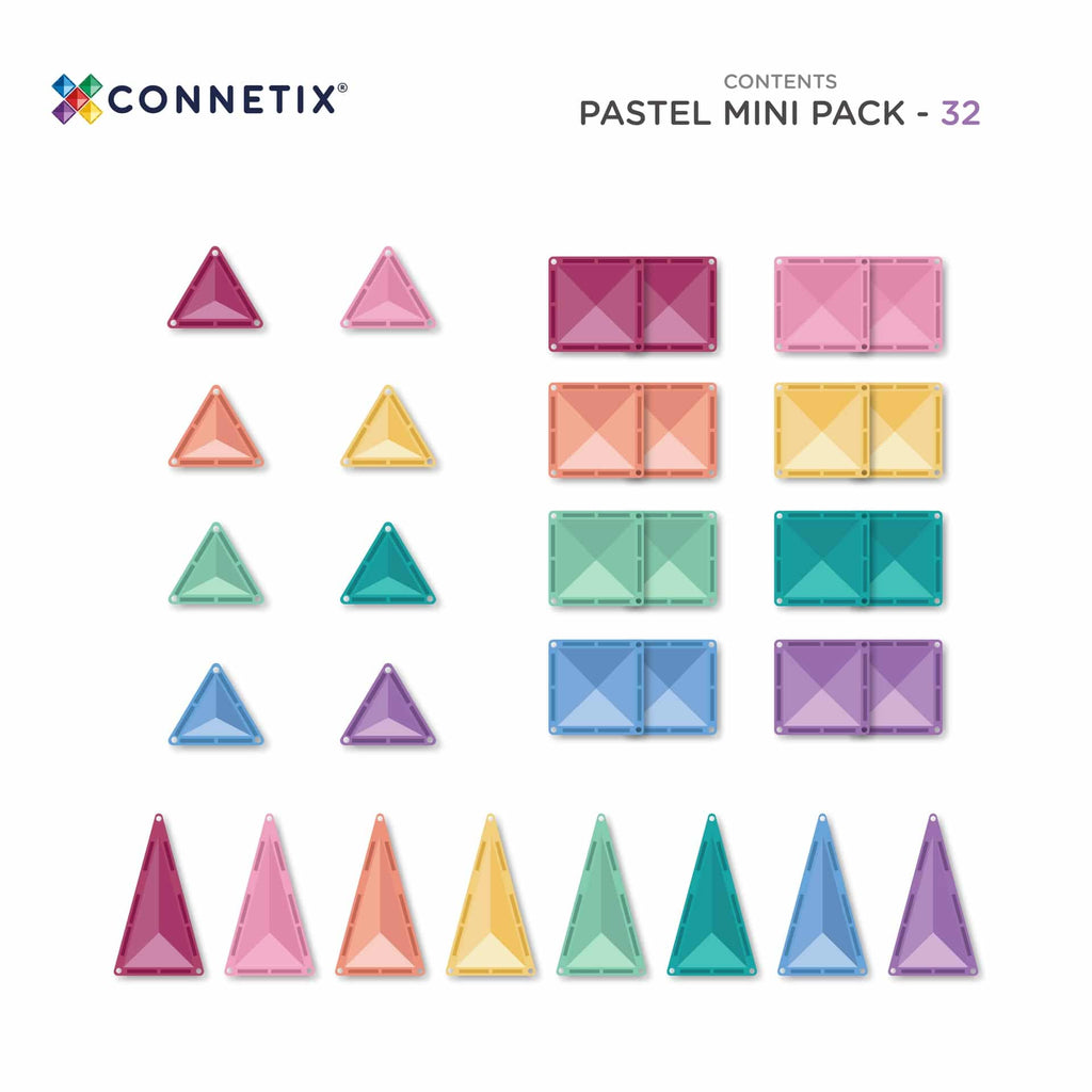 Pastel mini pack with geometric shapes by Connetix on a white background