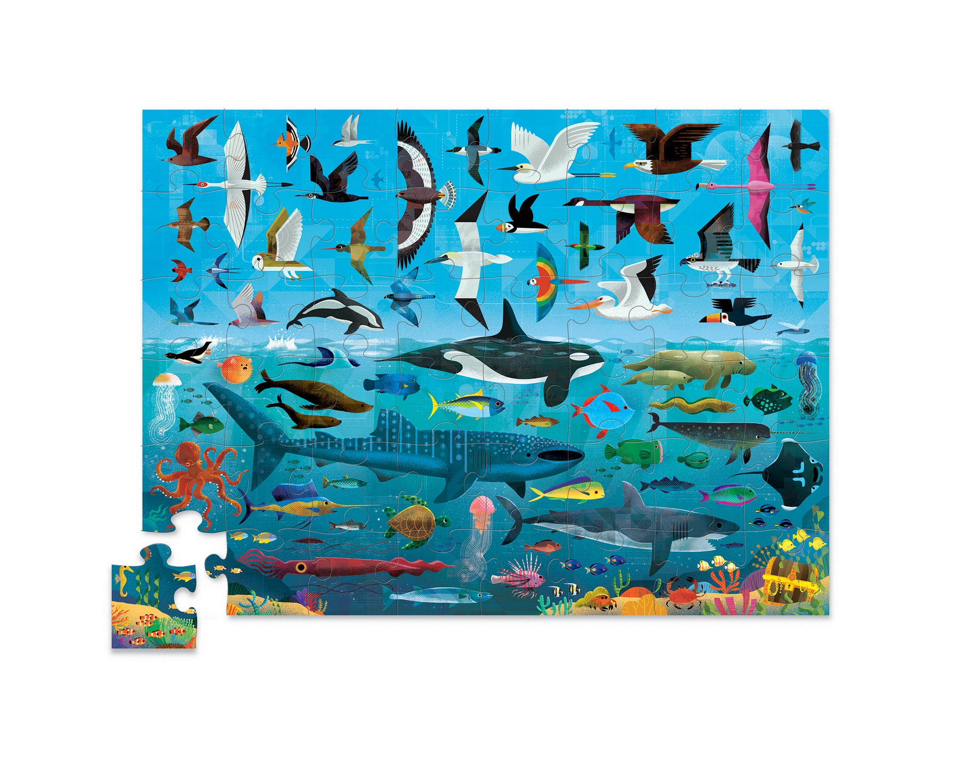 Crocodile Creek - Above & Below Puzzle 48 pc - Sea and Sky