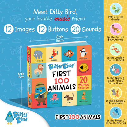 Ditty Bird - First 100 Animals Board Book