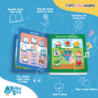 Inside page of Ditty Bird - First 100 Words Board Book