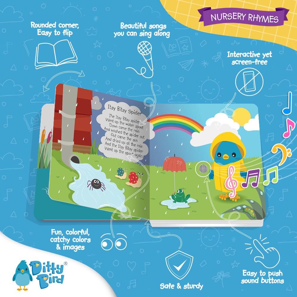 Inside page of Ditty Bird - Nursery Rhymes Board Book