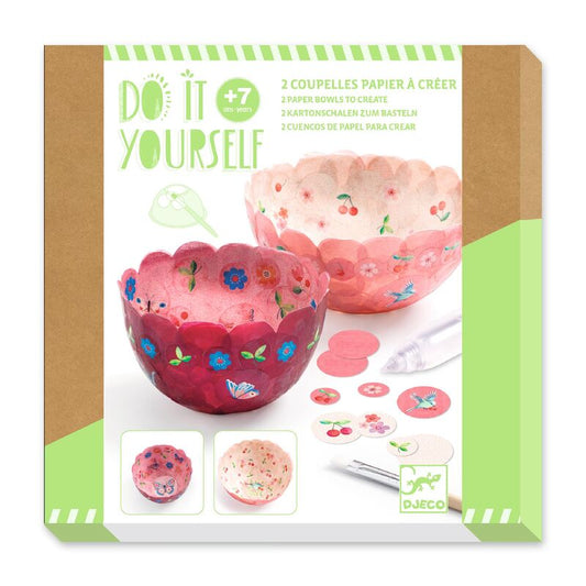 Paper bowl craft kit and 'Do It Yourself' text on a white background