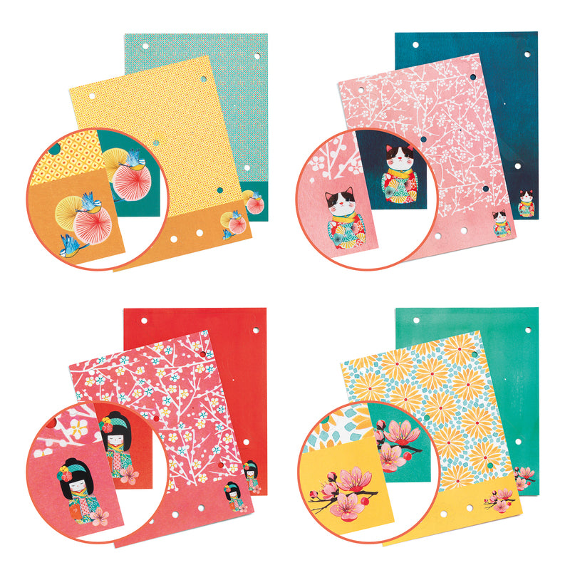 Windmill template in different colours on white background.