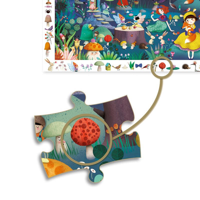 Children's puzzle with fairy tale design on a white background