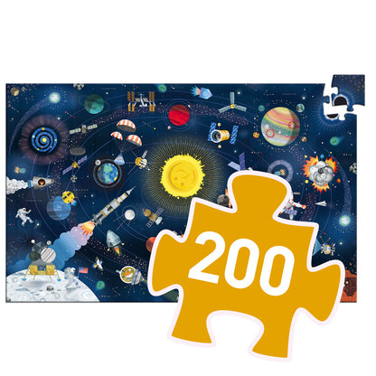 Puzzle with 200 pieces on white background