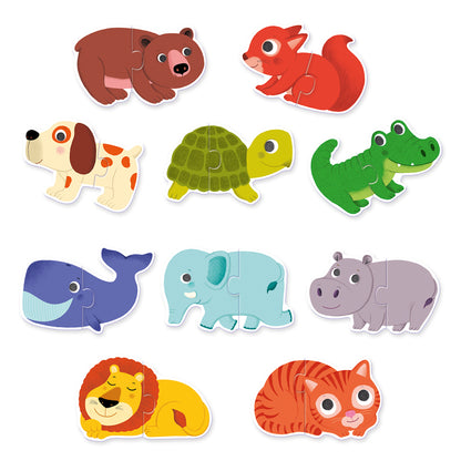Set of colorful animal stickers on a white background