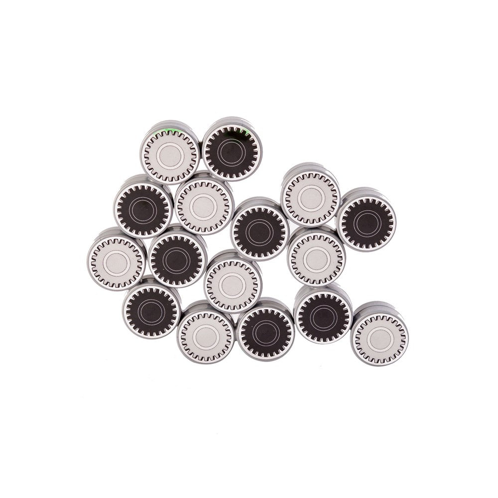 Set of circular components on a white background