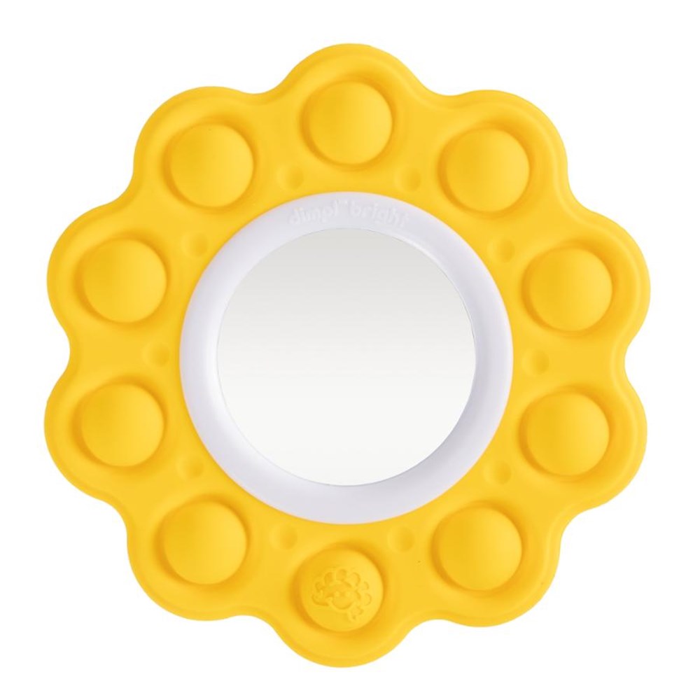 Yellow pop-it fidget toy on a white background