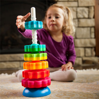 Child playing with Fat Brain Toys - SpinAgain