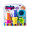 A set of six colorful silicone suction cups packaged in a clear plastic container with a 'Suction Kupz' branding header. The cups are designed with suction cups on the bottom and appear suitable for children's play and drink use.