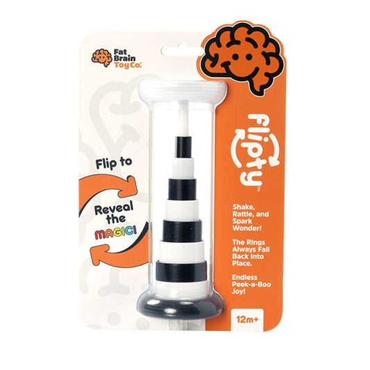 Toy with packaging featuring 'Fat Brain Toy Co.' branding on a white background