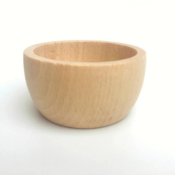 Wooden bowl on a white background