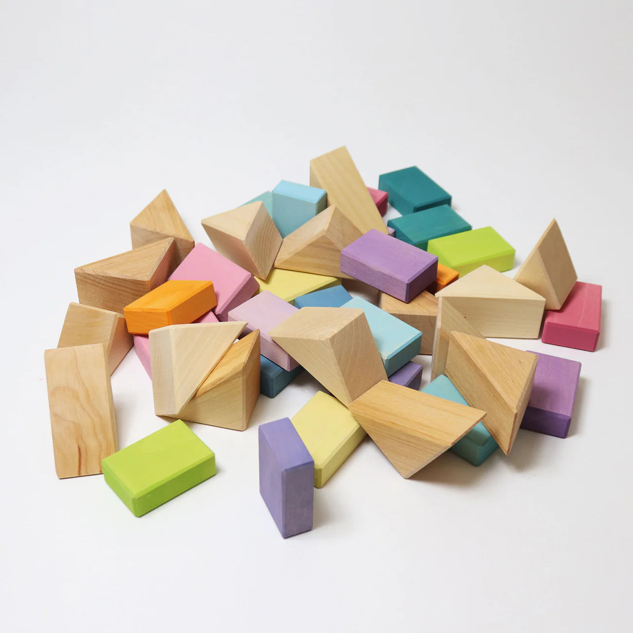 Colorful wooden blocks on a white background