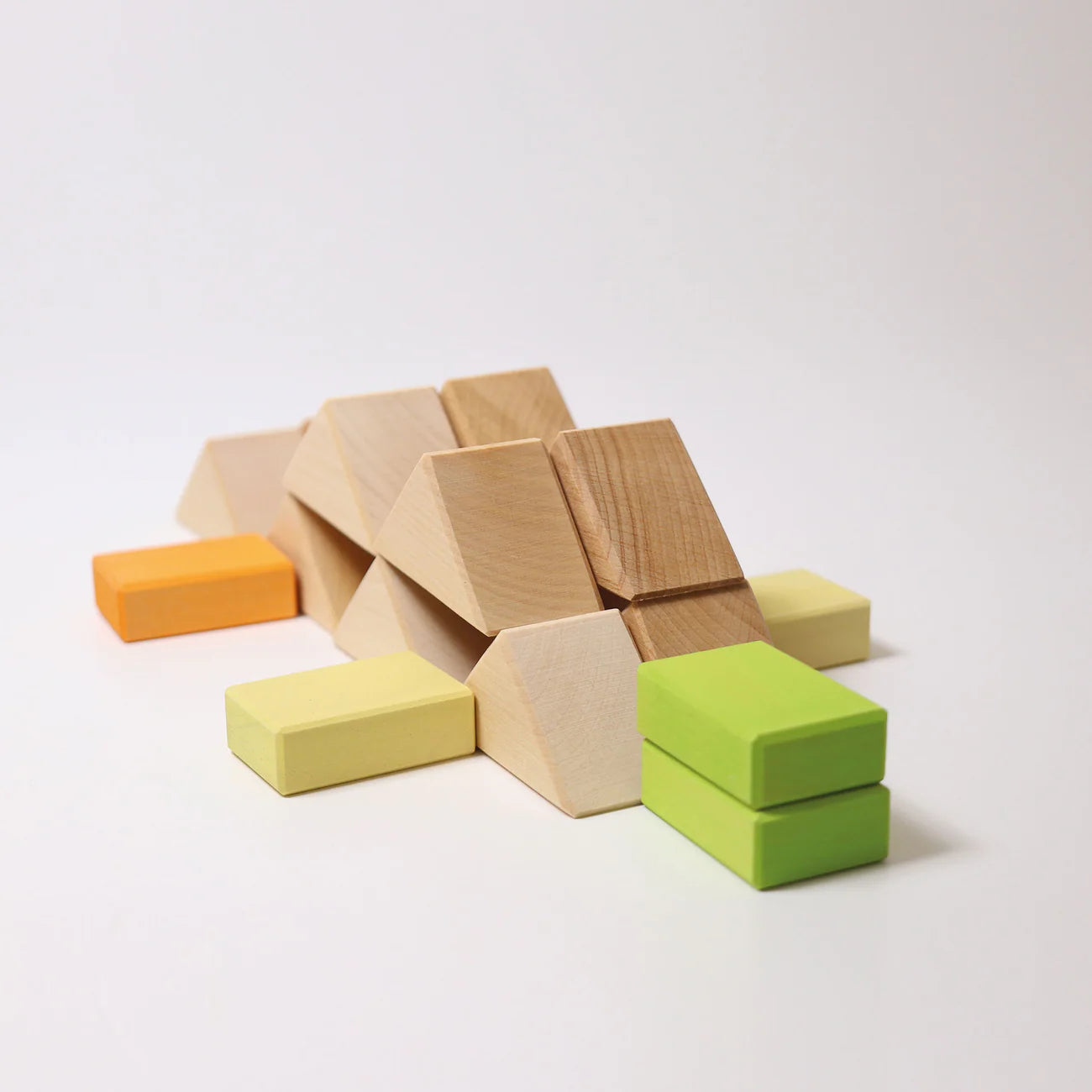 Colorful wooden blocks on a white background
