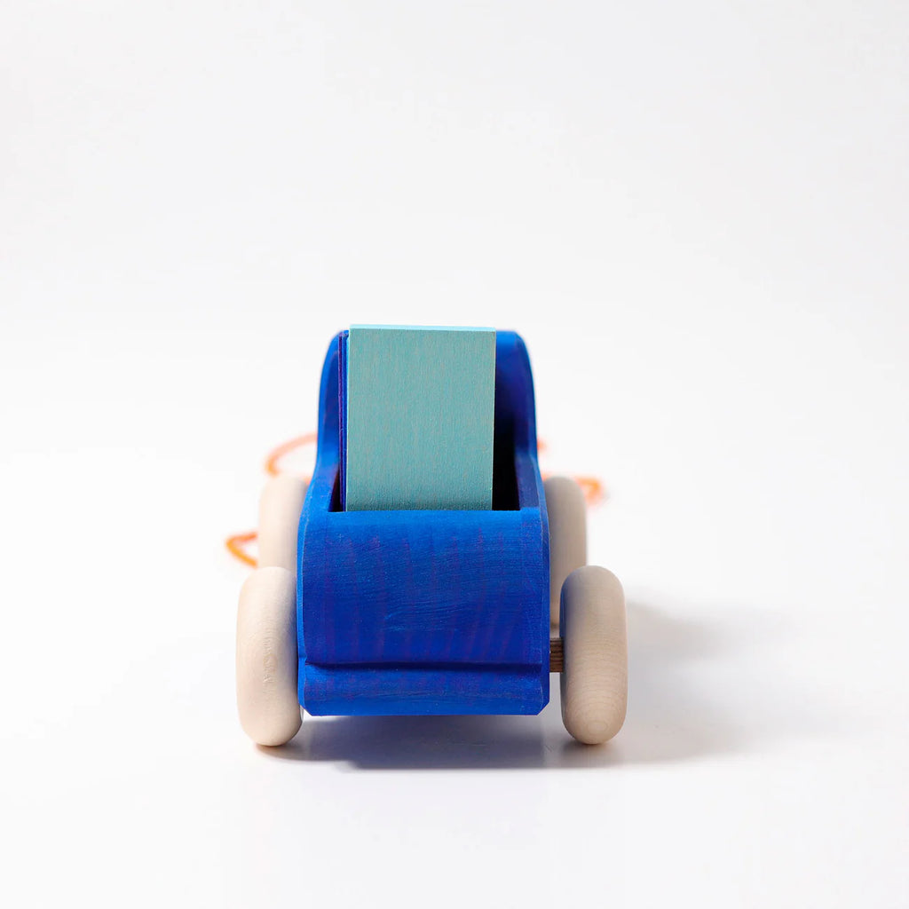 Blue truck on a white background