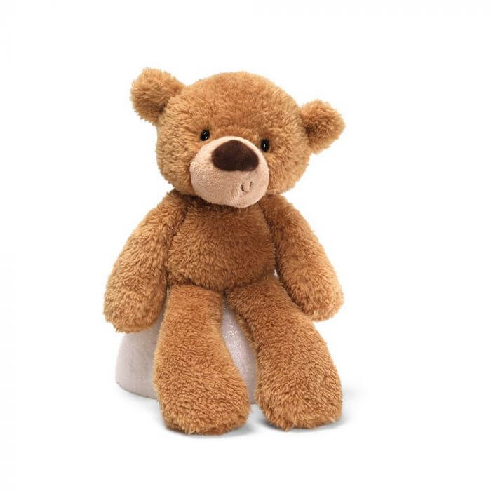Brown teddy bear plush toy on a white background