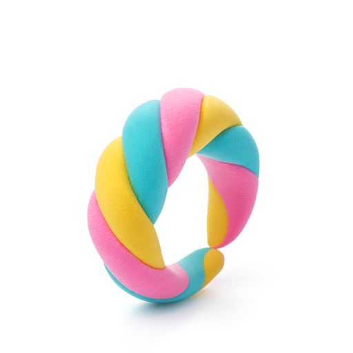 Colorful twisted ring toy on a white background