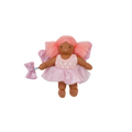 Pink fairy plush toy on a white background