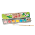 Honeysticks watercolour paint set with seven paint pots and a brush on a white background